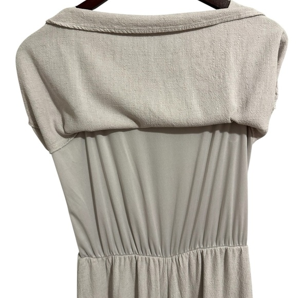 Pink Lily Gray Sleeveless  Linen Blend Jumpsuit Romper Lagenlook Medium Cropped - Picture 7 of 9